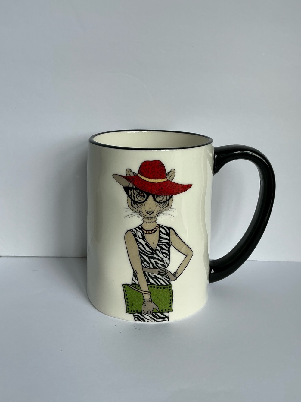 The Signature Housewares Hipster Tiger Coffee Mug New